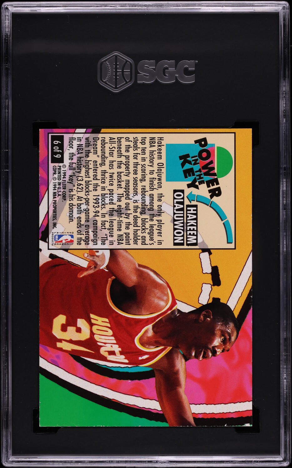 1993 Ultra Power In The Key Hakeem Olajuwon #6 SGC 7 NRMT