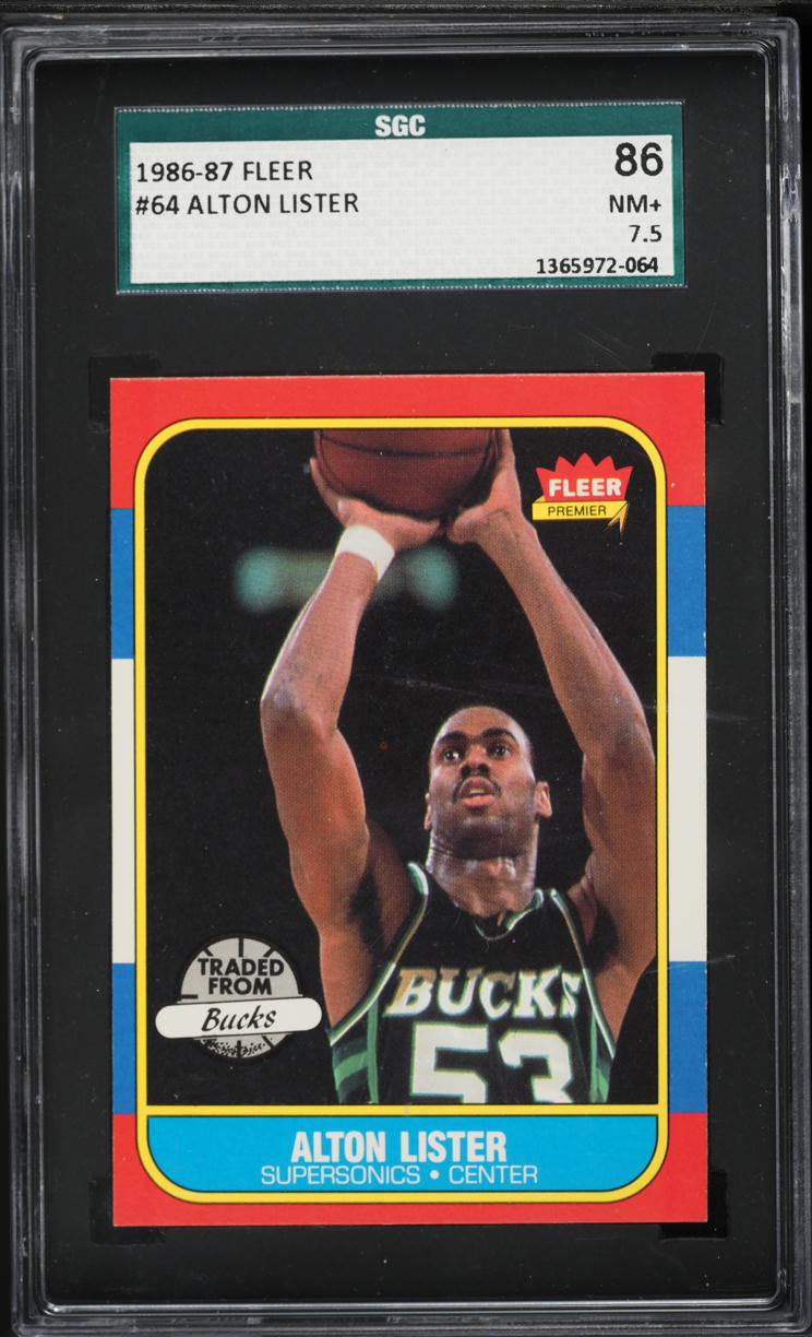 1986 Fleer Basketball Alton Lister #64 SGC 7.5 NRMT+