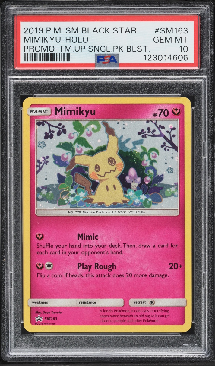 2019 Pokemon Sun & Moon Black Star Promo Team Up Holo Mimikyu #SM163 PSA 10 GEM MINT
