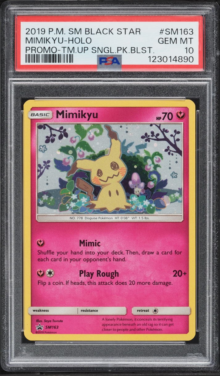 2019 Pokemon Sun & Moon Black Star Promo Team Up Holo Mimikyu #SM163 PSA 10 GEM MINT