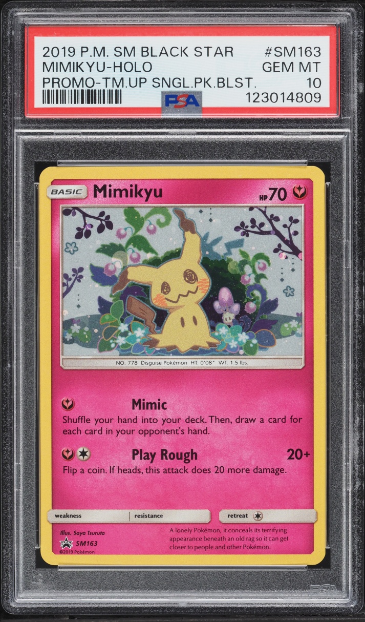 2019 Pokemon Sun & Moon Black Star Promo Team Up Holo Mimikyu #SM163 PSA 10 GEM MINT