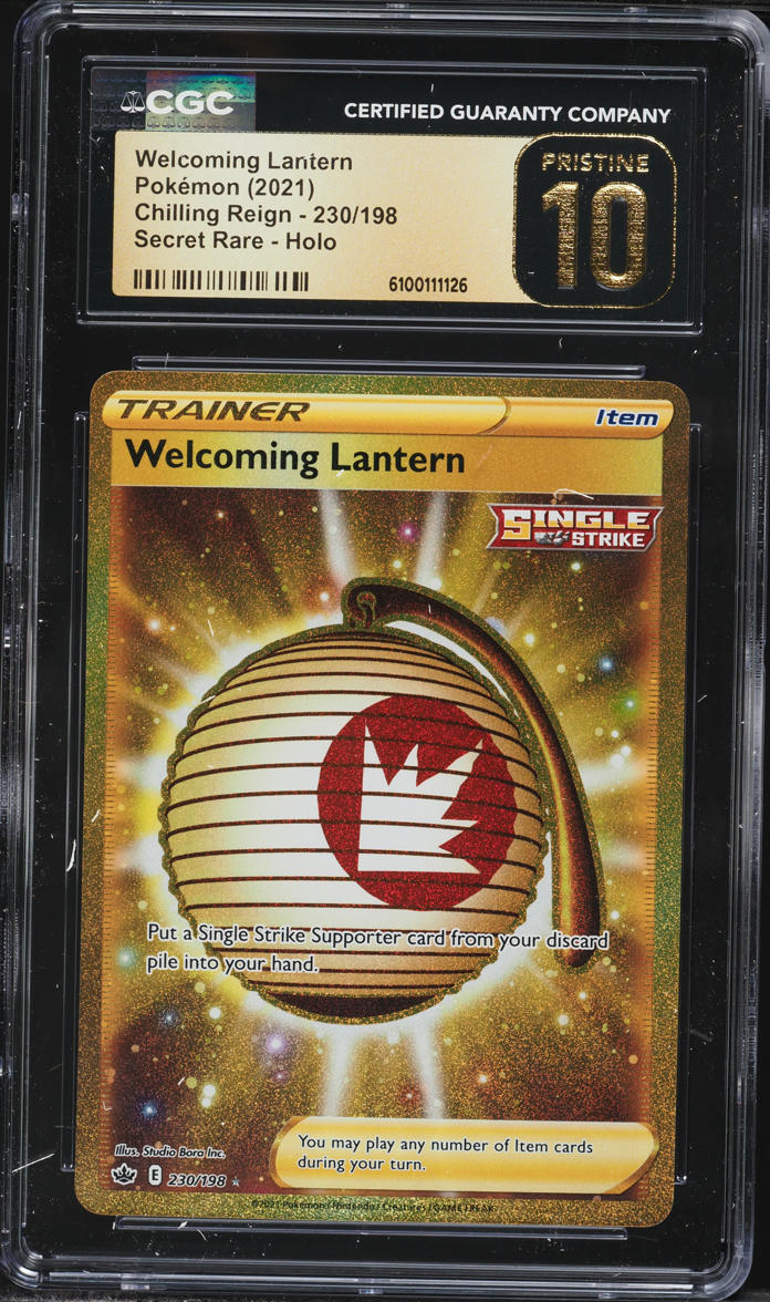 2021 Pokemon Sword & Shield Chilling Reign Gold Rare Welcoming Lantern #230 CGC 10 PRISTINE