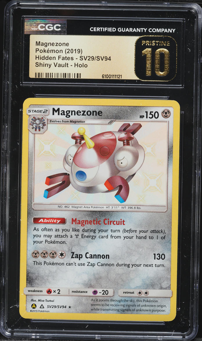 2019 Pokemon Sun & Moon Hidden Fates Shiny Magnezone #SV29 CGC 10 PRISTINE