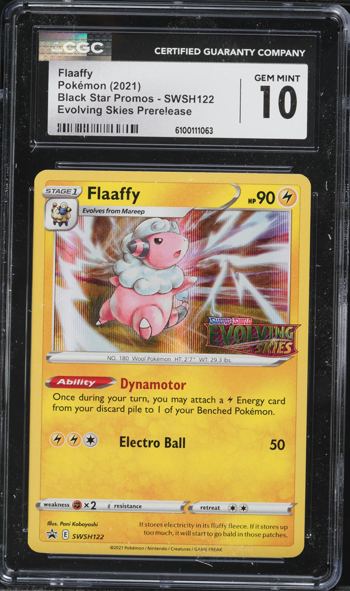 2021 Pokemon Sword & Shield Promo Evolving Skies Prerelease Flaaffy #SWSH122 CGC 10 GEM MINT