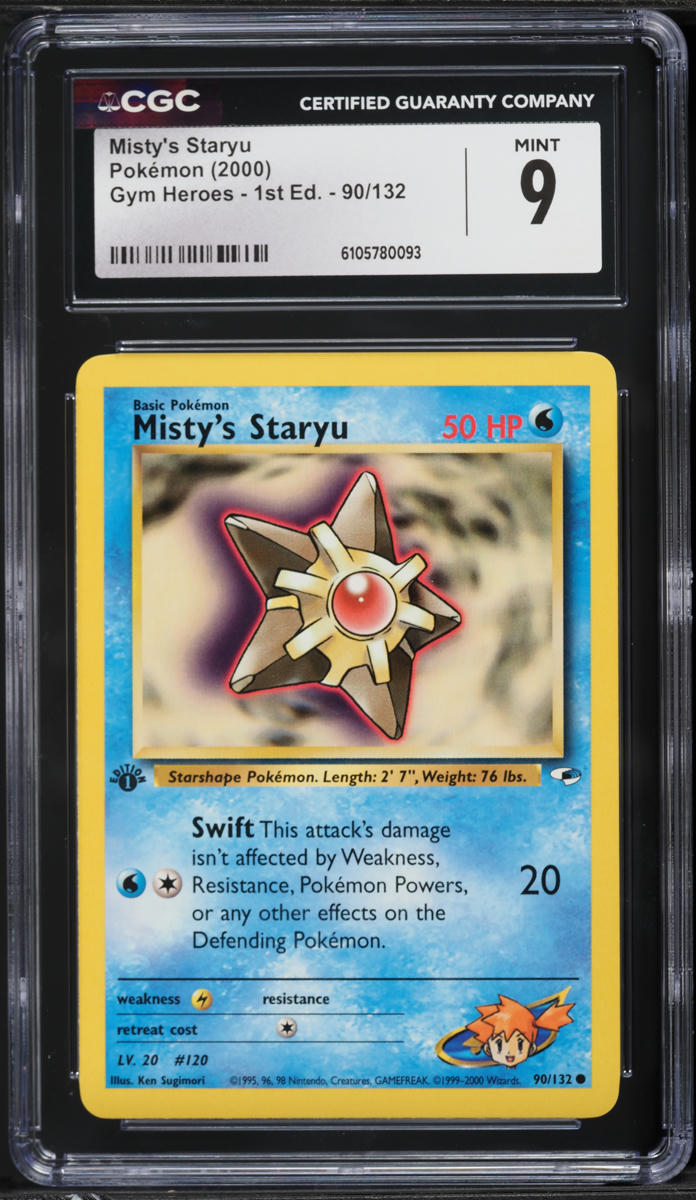 2000 Pokemon Gym Heroes 1st Edition Misty's Staryu #90 CGC 9 MINT