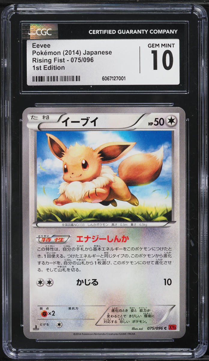 2014 Pokemon Japanese XY Rising Fist 1st Edition Eevee #075 CGC 10 GEM MINT