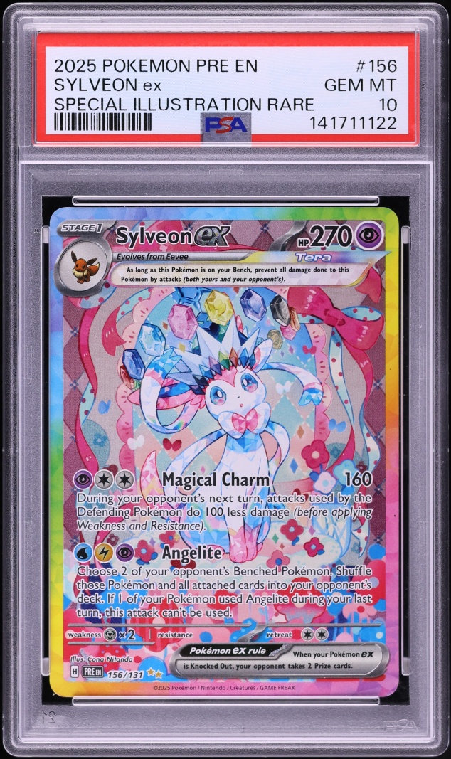 2025 Pokemon Scarlet & Violet Prismatic Evolutions SIR Sylveon ex #156 PSA 10 GEM MINT