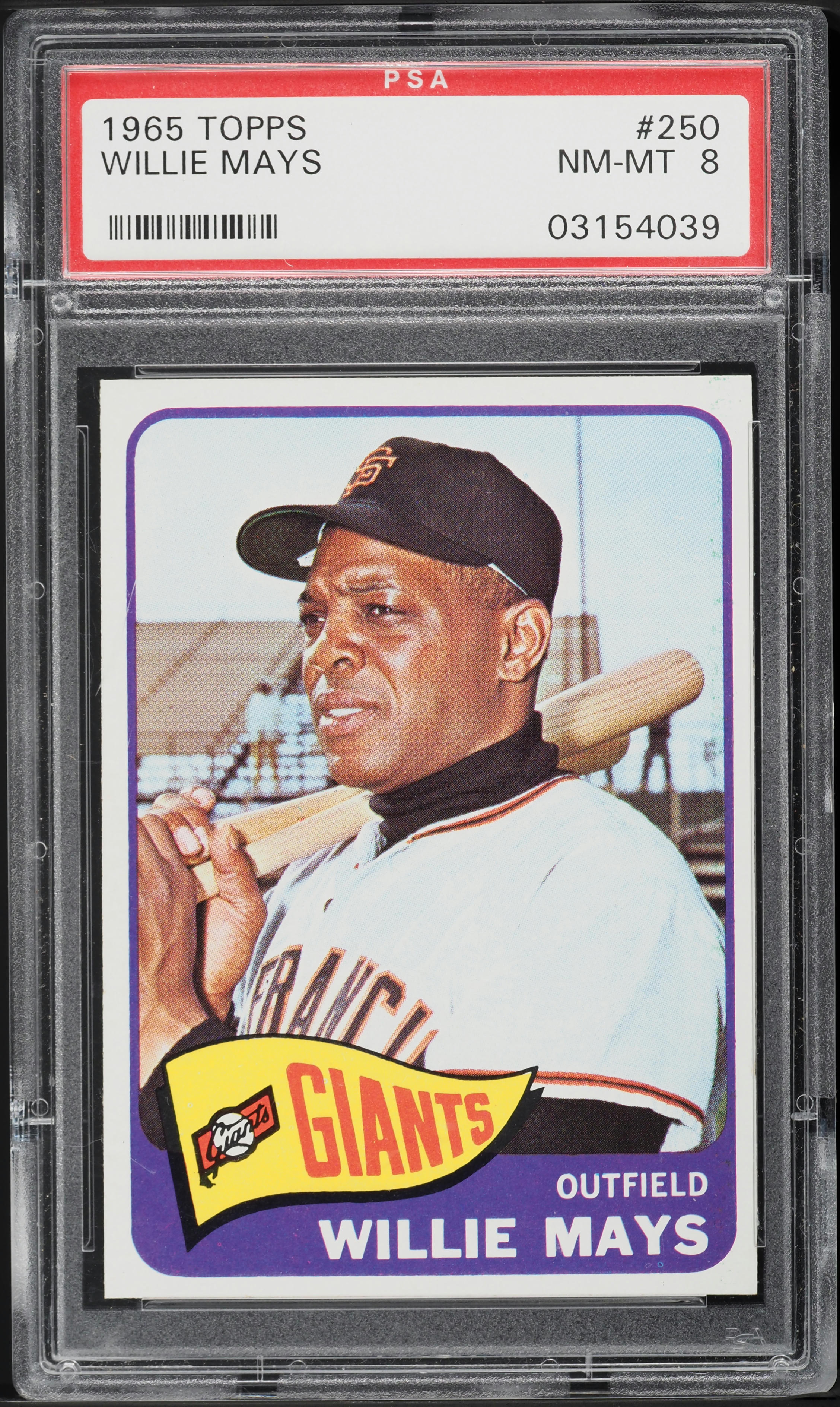 1965 Topps Willie Mays #250 PSA 8 NM-MT