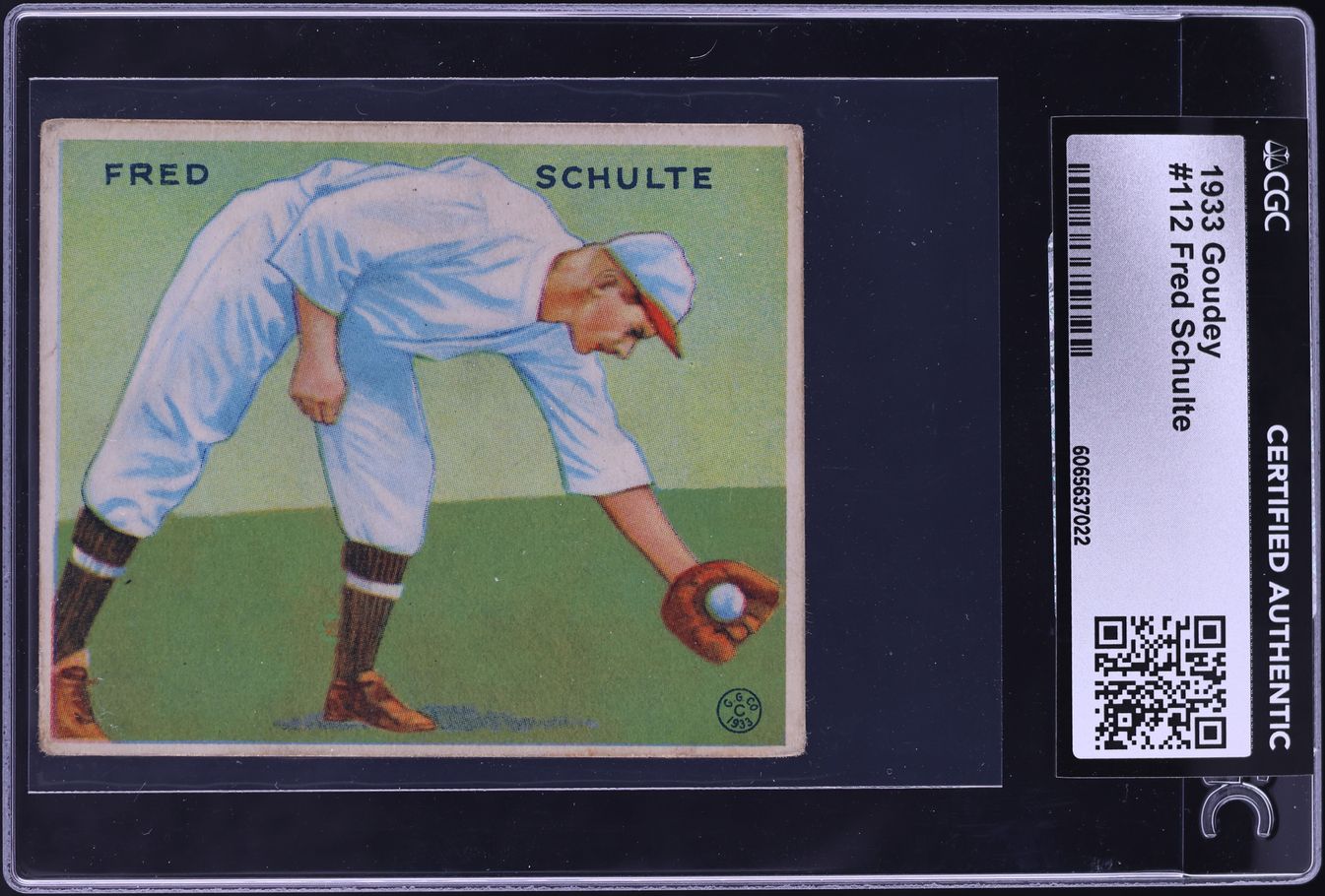 1933 Goudey Fred Schulte #112 CGC AUTH