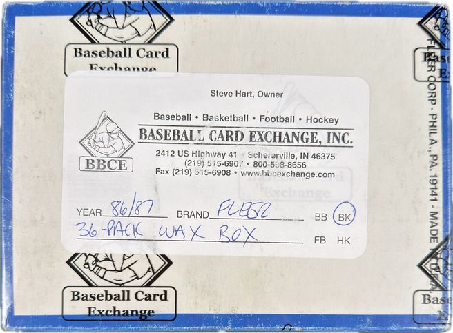 1986 Fleer Basketball Unopened Wax Box - 36ct Packs - BBCE AUTH
