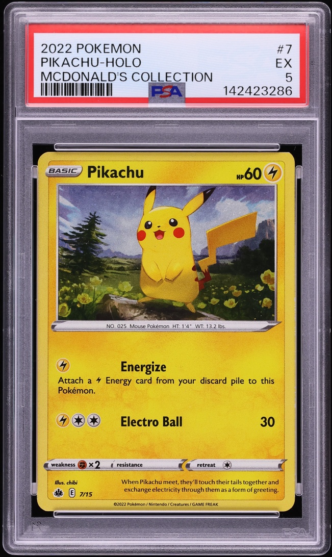 2022 Pokemon Sword & Shield McDonald's Collection Holo Pikachu #7 PSA 5 EX