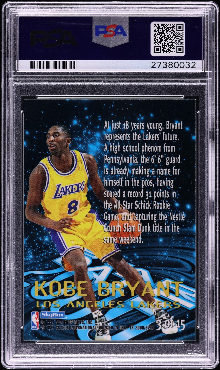 1996 Skybox E-X2000 Star Date 2000 Kobe Bryant ROOKIE #3 PSA 10 GEM MINT