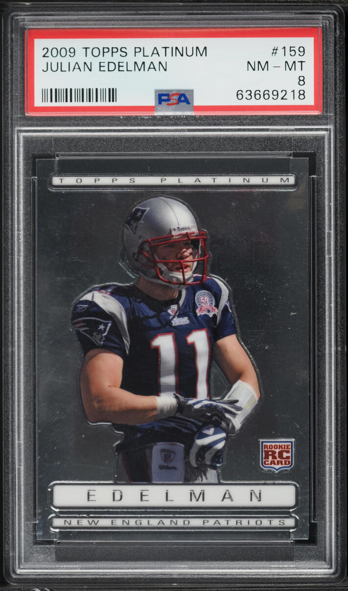2009 Topps Platinum Julian Edelman ROOKIE #159 PSA 8 NM-MT