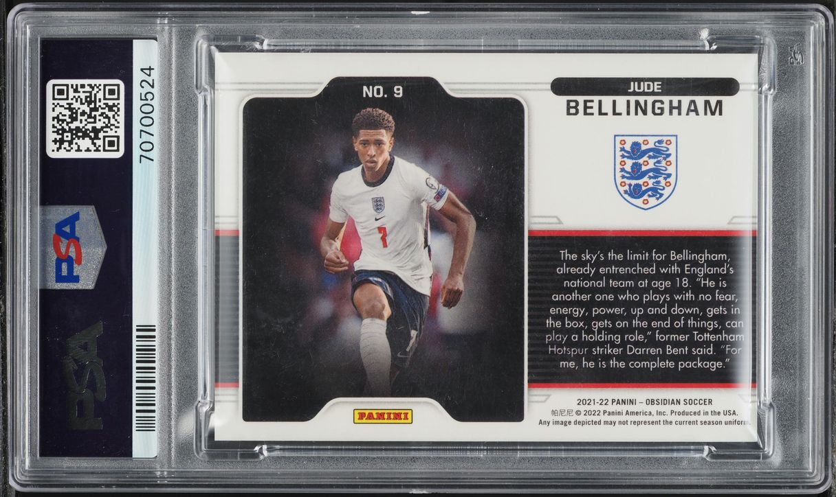 2021 Panini Obsidian Black Colorblast Jude Bellingham #9 PSA 10 GEM MINT
