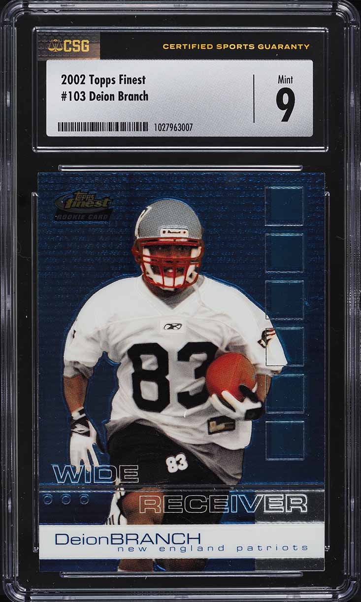 2002 Finest Football Deion Branch ROOKIE #103 CSG 9 MINT