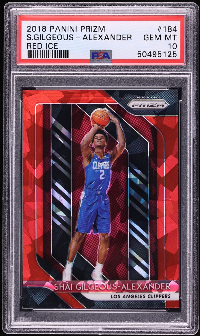 2018 Panini Prizm Red Ice Shai Gilgeous-Alexander ROOKIE #184 PSA 10 GEM MINT