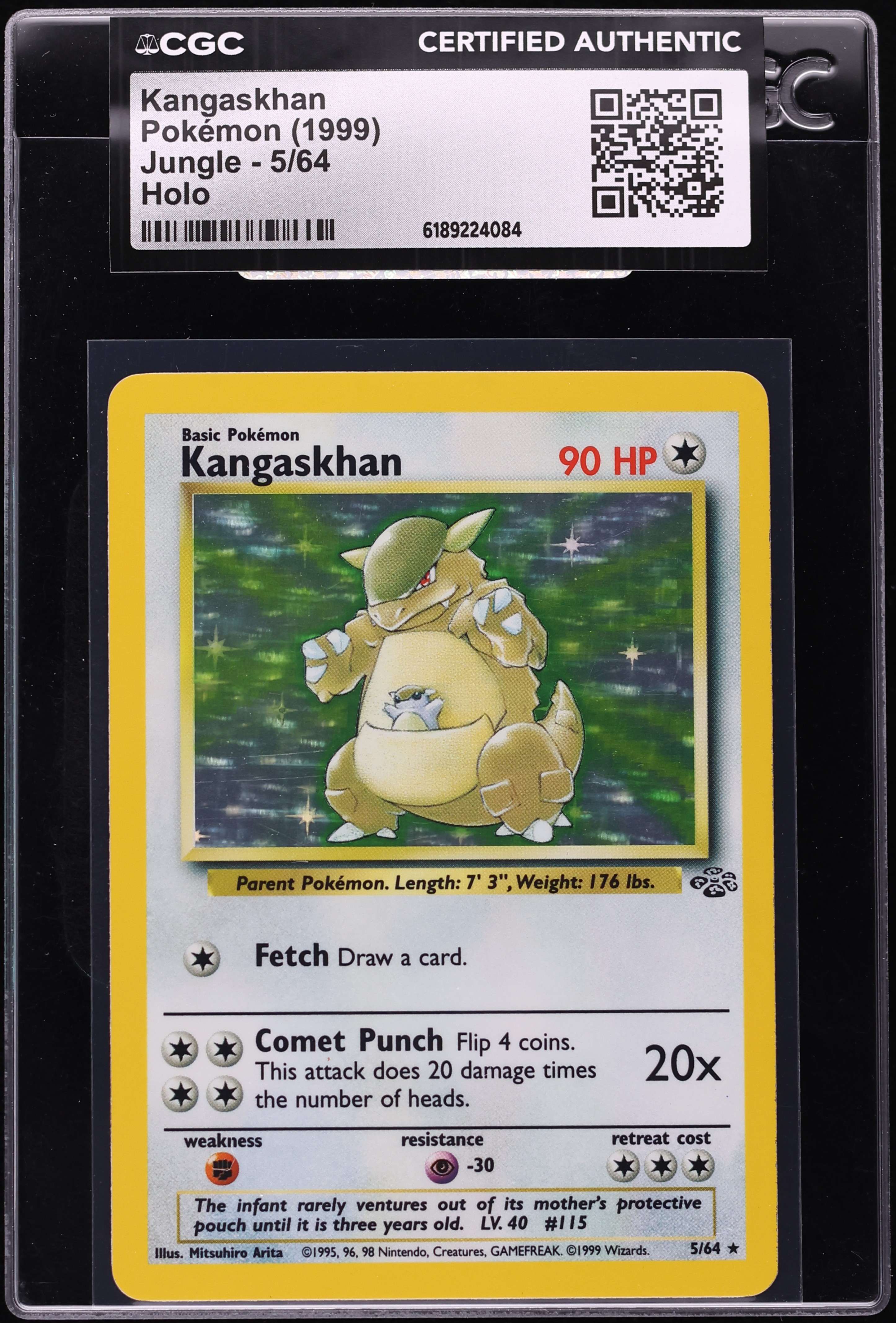 1999 Pokemon Jungle Holo Kangaskhan #5 CGC AUTH