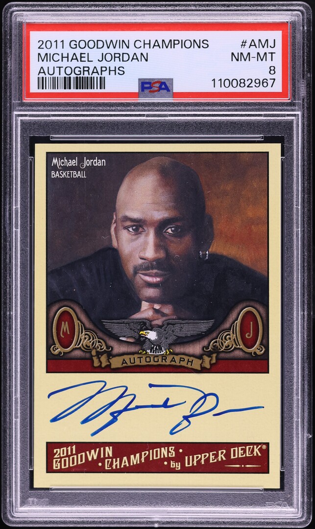 2011 Goodwin Champions Michael Jordan AUTO #A-MJ PSA 8 NM-MT