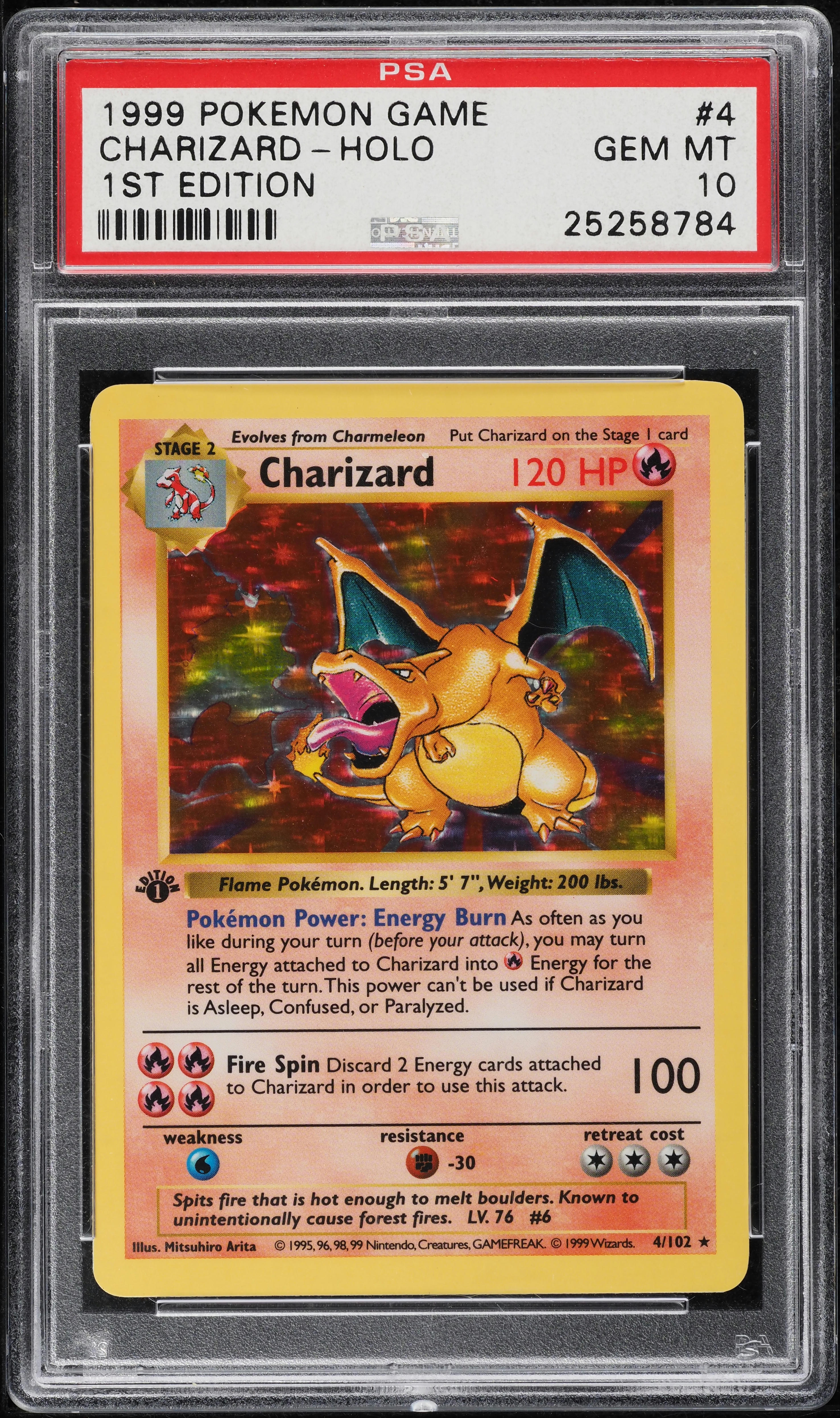 1999 Pokemon Base Set Shadowless 1st Edition Holo Charizard #4 PSA 10 GEM  MINT on Fanatics Collect