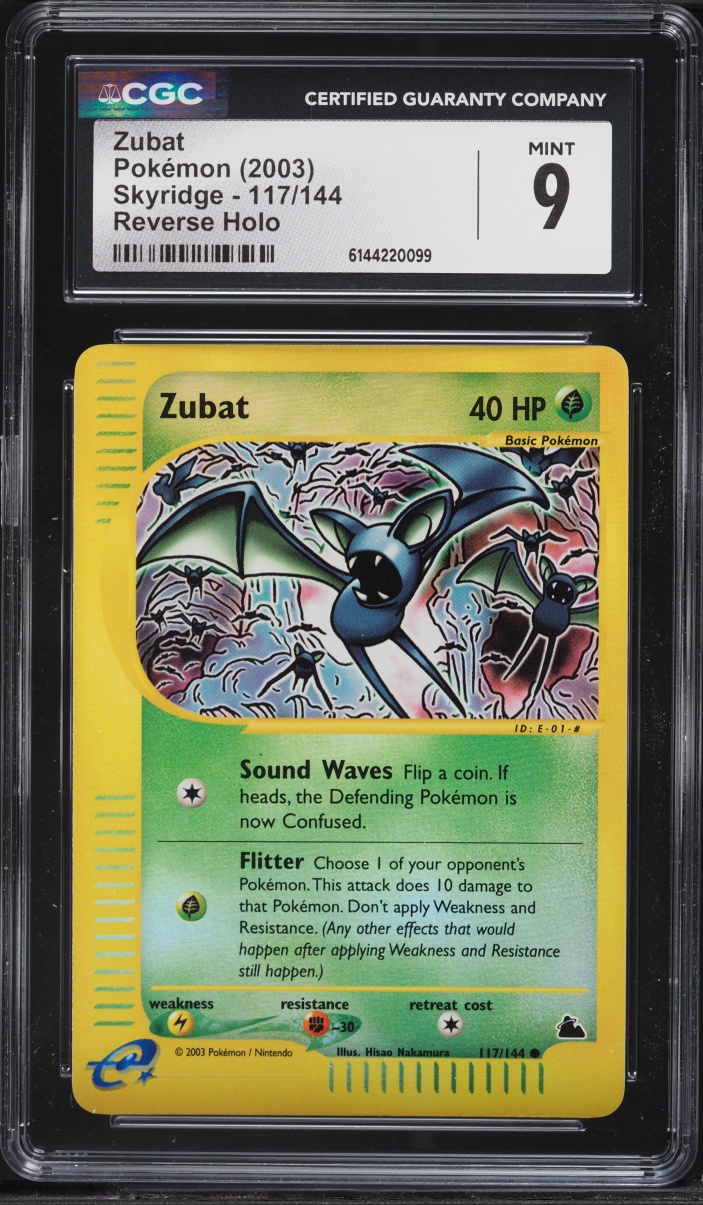 2003 Pokemon Skyridge Reverse Holo Zubat #117 CGC 9 MINT