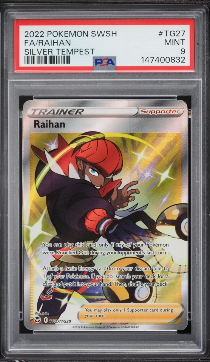 2022 Pokemon Sword & Shield Silver Tempest Trainer Gallery Full Art Raihan #TG27 PSA 9 MINT