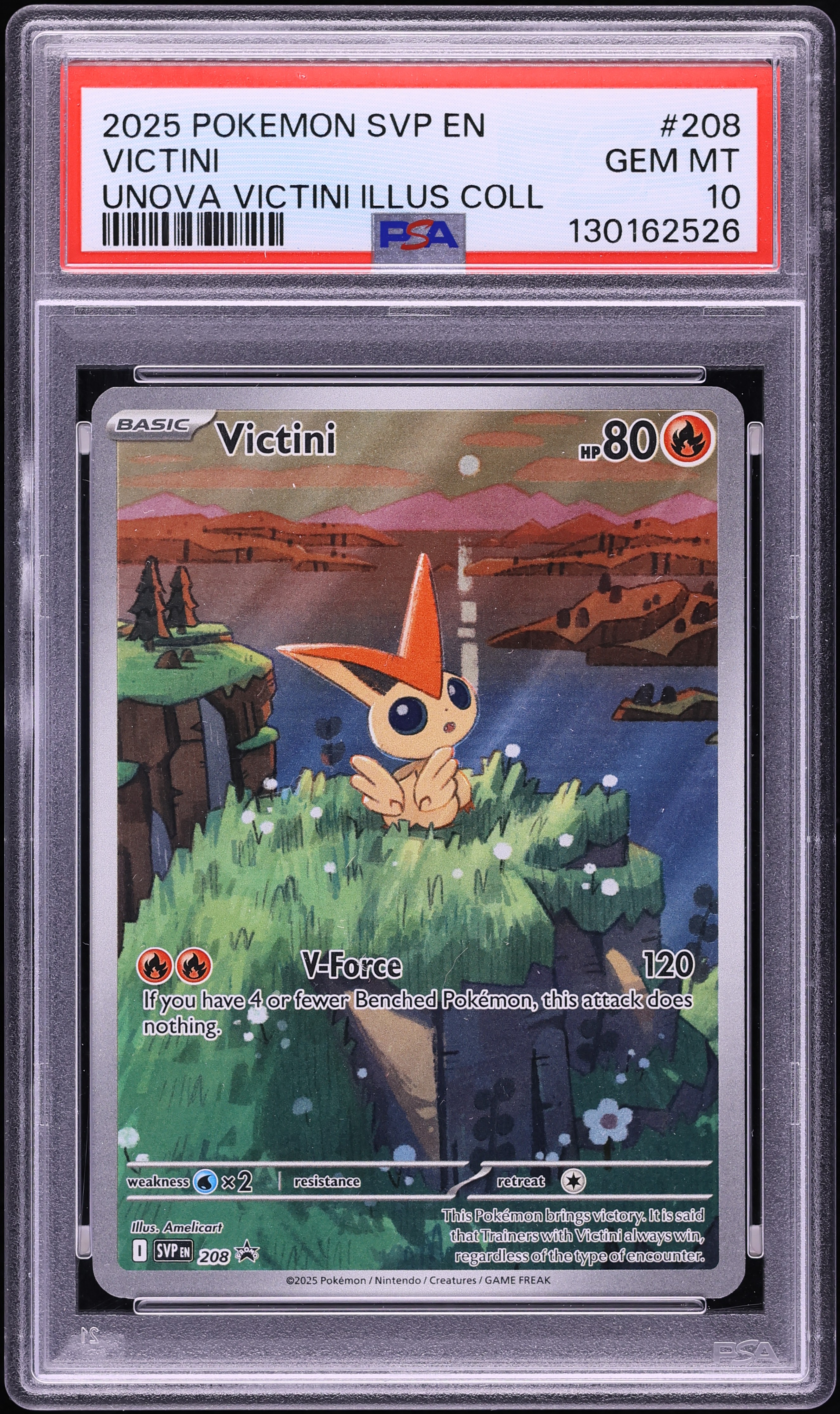 2025 Pokemon Scarlet & Violet Promo Unova Illustration Alt Art Victini #208 PSA 10 GEM MINT