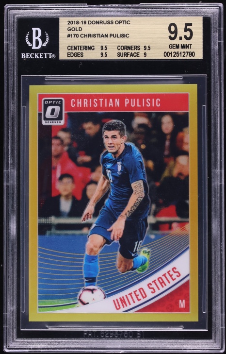 2018 Donruss Optic Gold Christian Pulisic /10 #170 BGS 9.5 GEM MINT