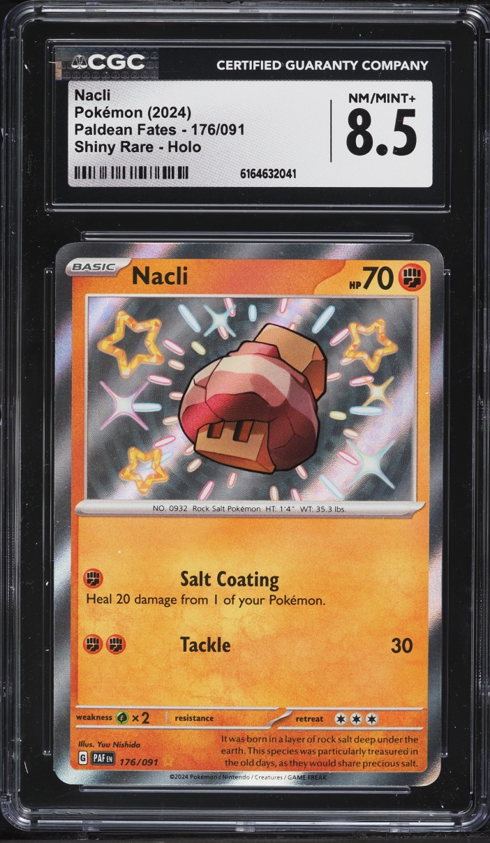 2024 Pokemon Scarlet & Violet Paldean Fates Shiny Nacli #176 CGC 8.5 NM-MT+