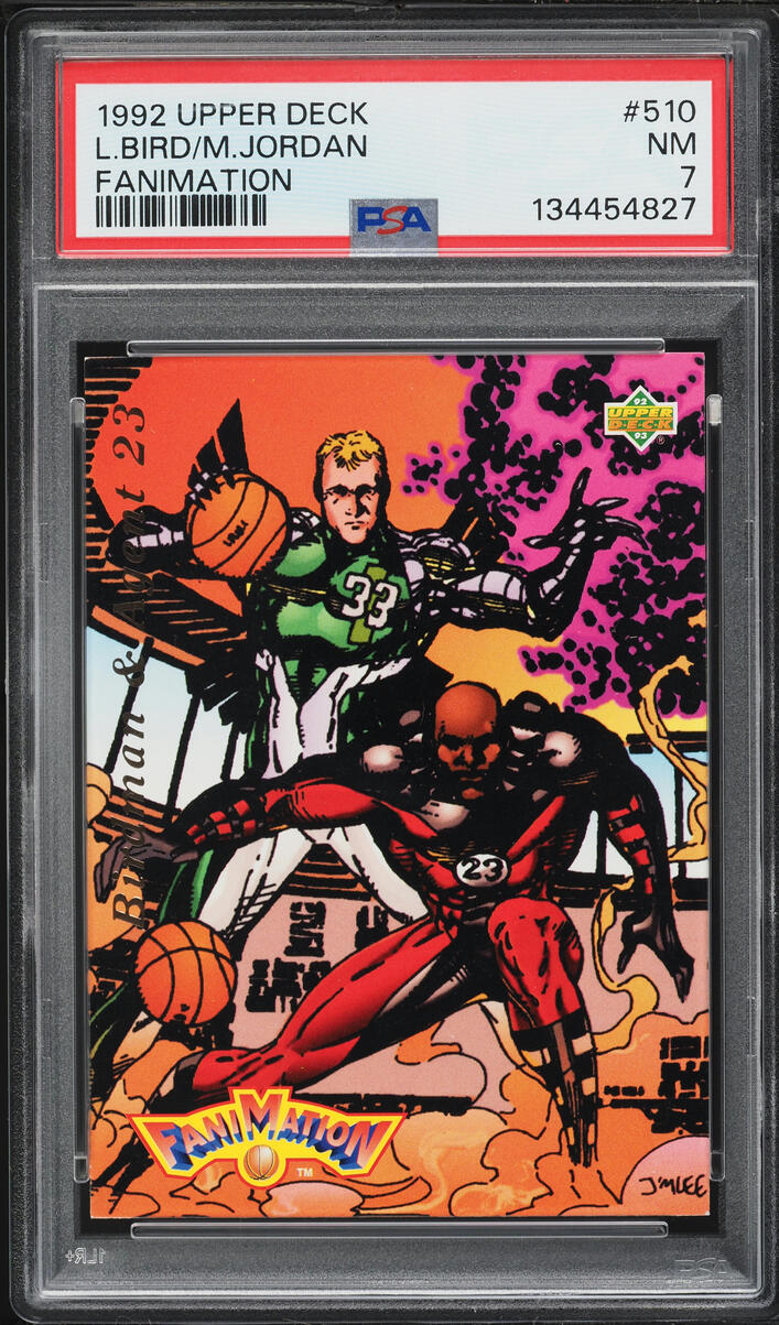 1992 Upper Deck Fanimation Larry Bird Michael Jordan #510 PSA 7 NRMT