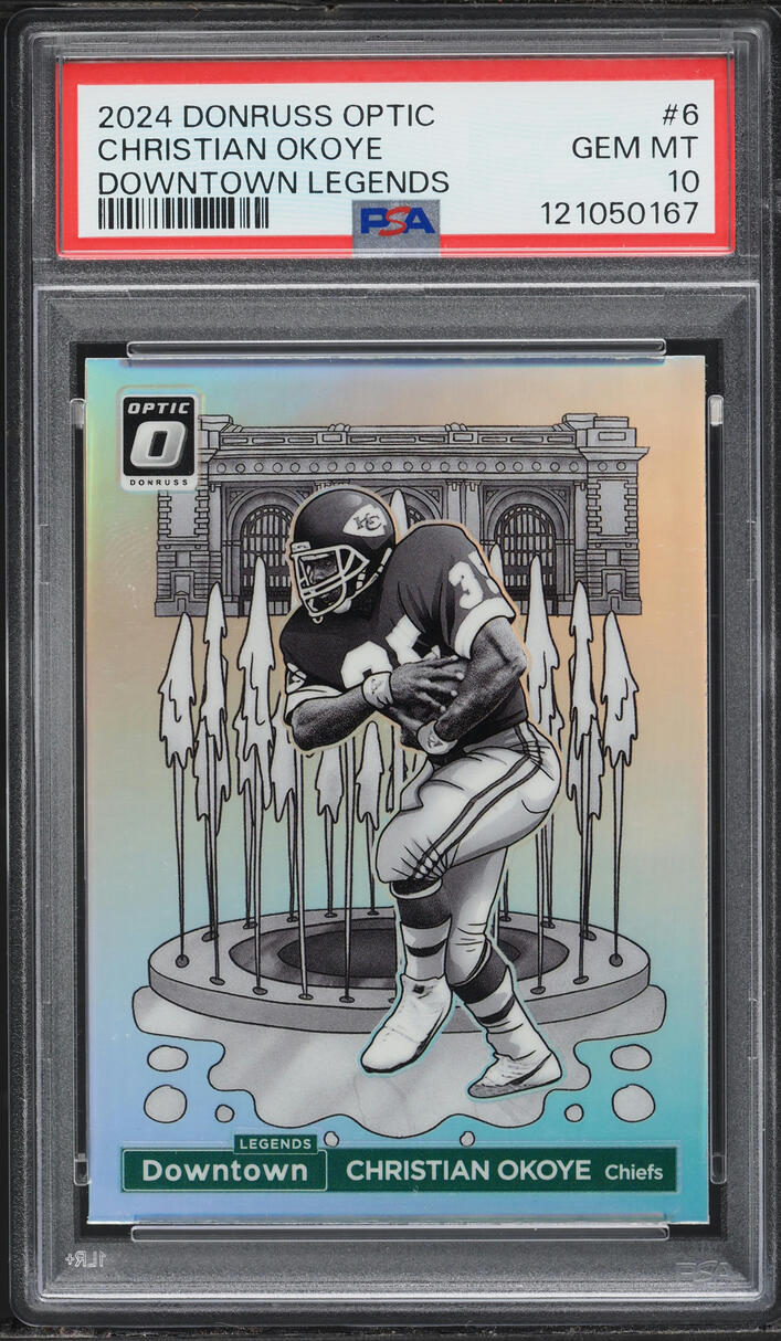 2024 Donruss Optic Downtown Legends Christian Okoye #6 PSA 10 GEM MINT