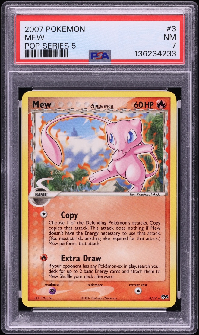 2007 Pokemon POP Series 5 Mew #3 PSA 7 NRMT