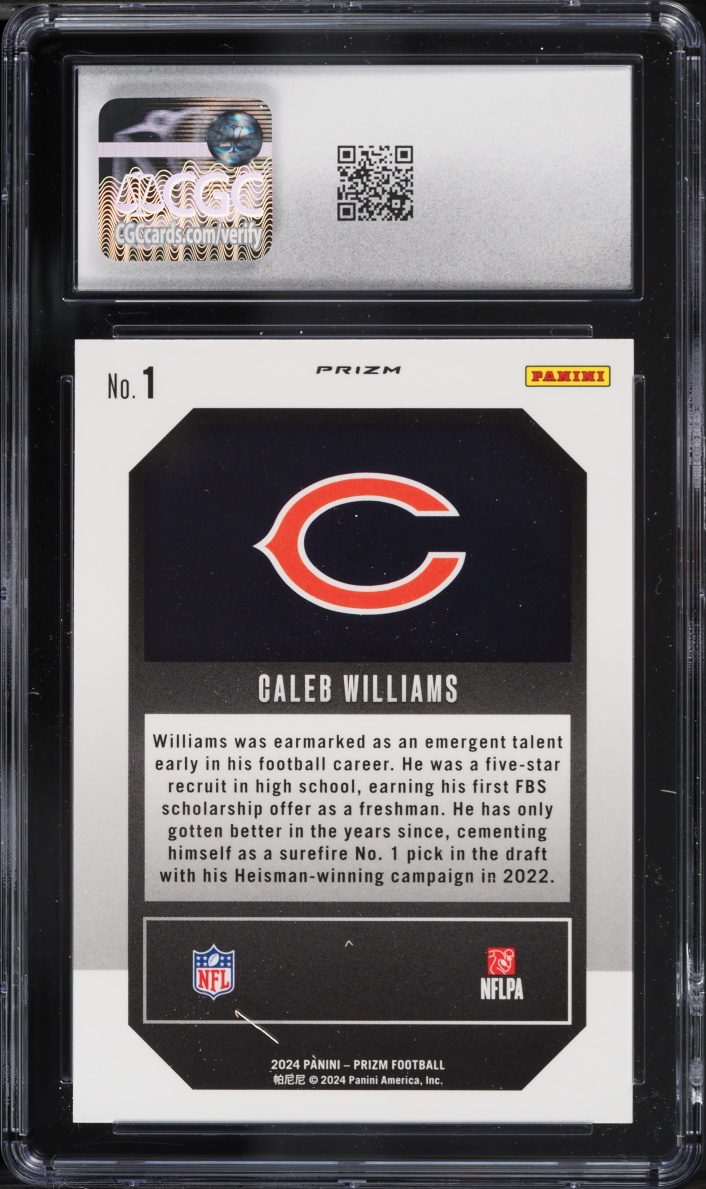 2024 Panini Prizm Emergent Green Caleb Williams ROOKIE #1 CGC 10 GEM MINT