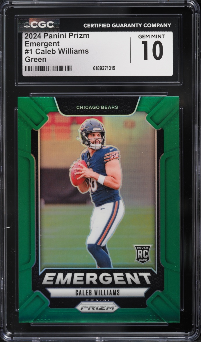 2024 Panini Prizm Emergent Green Caleb Williams ROOKIE #1 CGC 10 GEM MINT