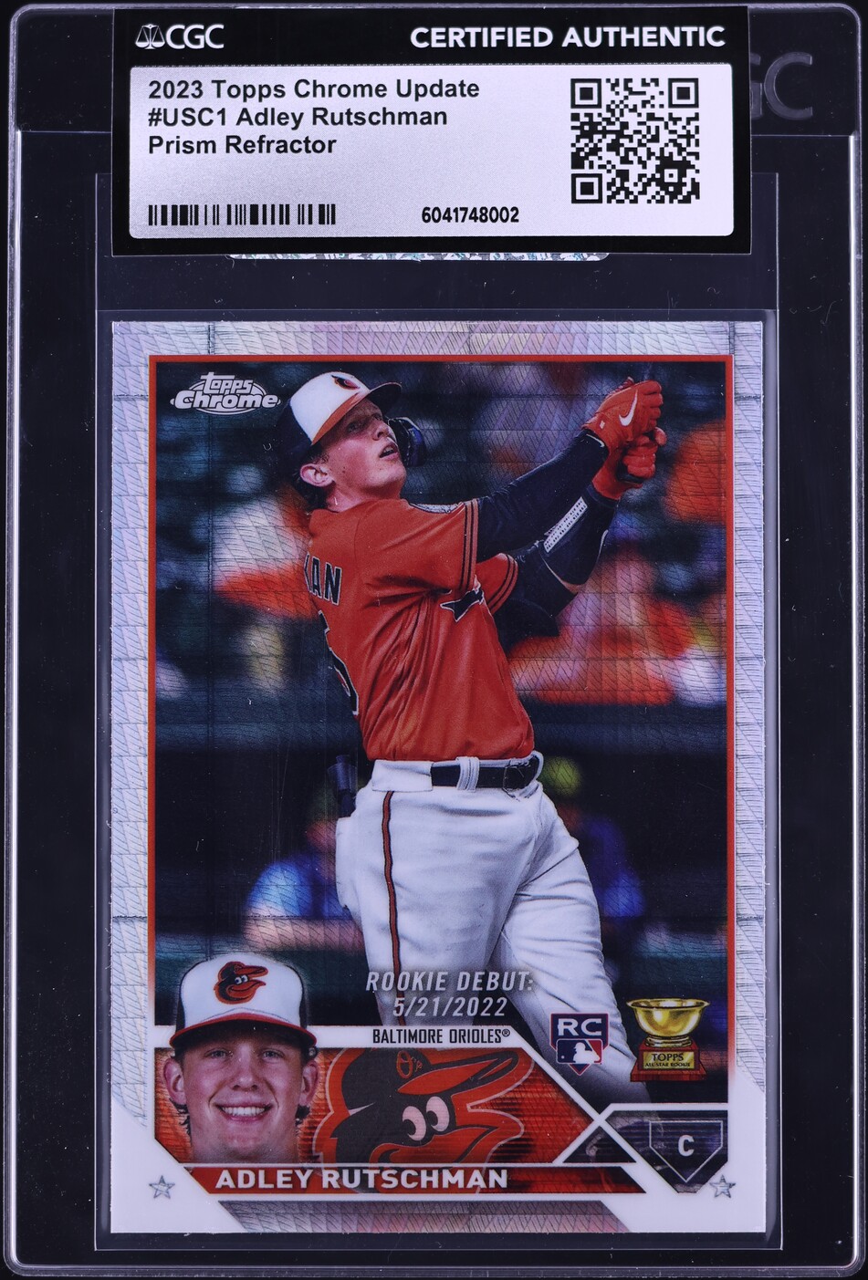 2023 Topps Chrome Update Prism Refractor Adley Rutschman ROOKIE #USC1 CGC AUTH