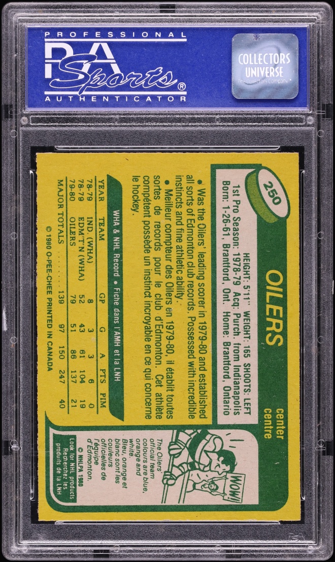 1980 O-Pee-Chee Hockey Wayne Gretzky #250 PSA 8 NM-MT