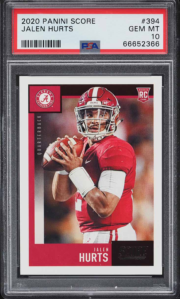 2020 Score Football Jalen Hurts ROOKIE #394 PSA 10 GEM MINT
