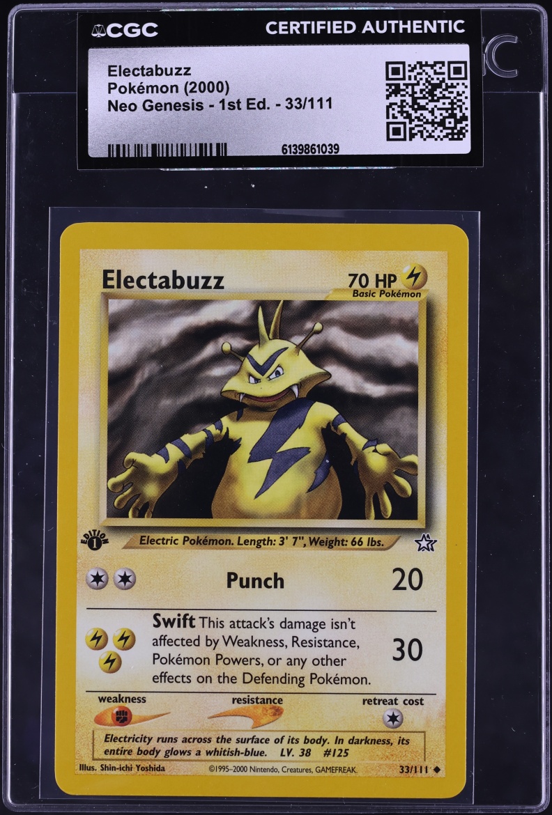 2000 Pokemon Neo Genesis 1st Edition Electabuzz #33 CGC AUTH