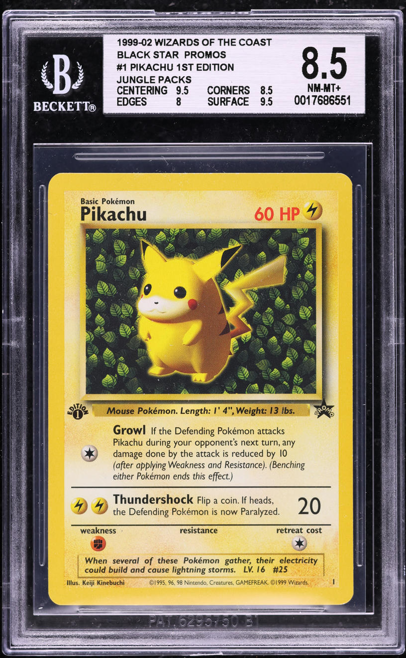 1999 Pokemon WOTC Black Star Promos Jungle Packs 1st Ed Pikachu #1 BGS 8.5