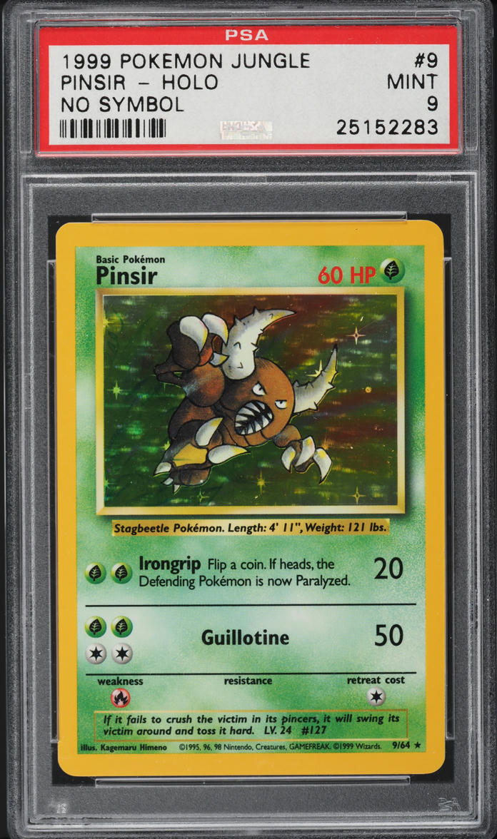 1999 Pokemon Jungle No Symbol Holo Pinsir #9 PSA 9 MINT