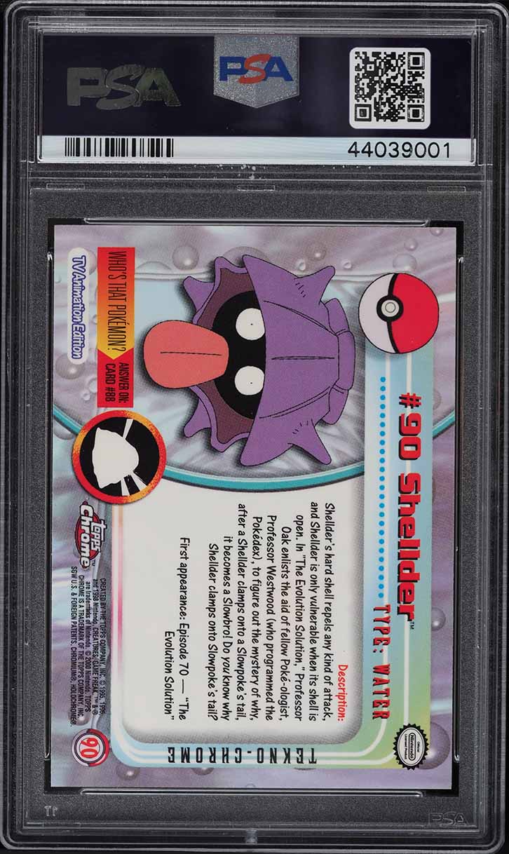2000 Topps Chrome Pokemon Series 2 Tekno Shellder #90 PSA 10 GEM MINT