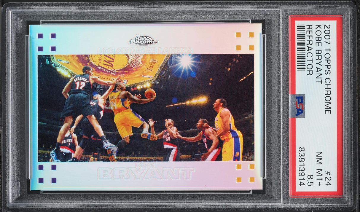 2007 Topps Chrome Refractor Kobe Bryant /999 #24 PSA 8.5 NM