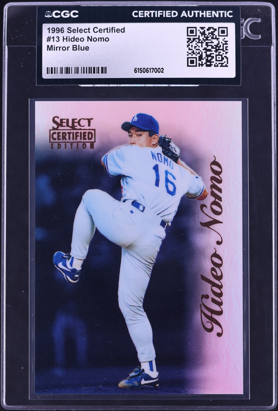 1996 Select Certified Mirror Blue Hideo Nomo #13 CGC AUTH - Photo 1