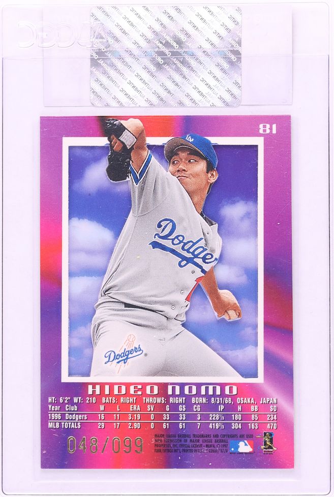 1997 SkyBox E-X 2000 Essential Credentials Hideo Nomo /99 #81 CGC AUTH - Photo 2