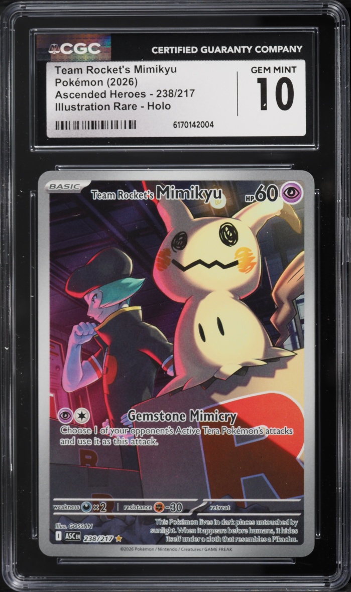 2026 Pokemon Mega Evolution Ascended Heroes IR Team Rocket's Mimikyu #238 CGC 10 GEM MINT