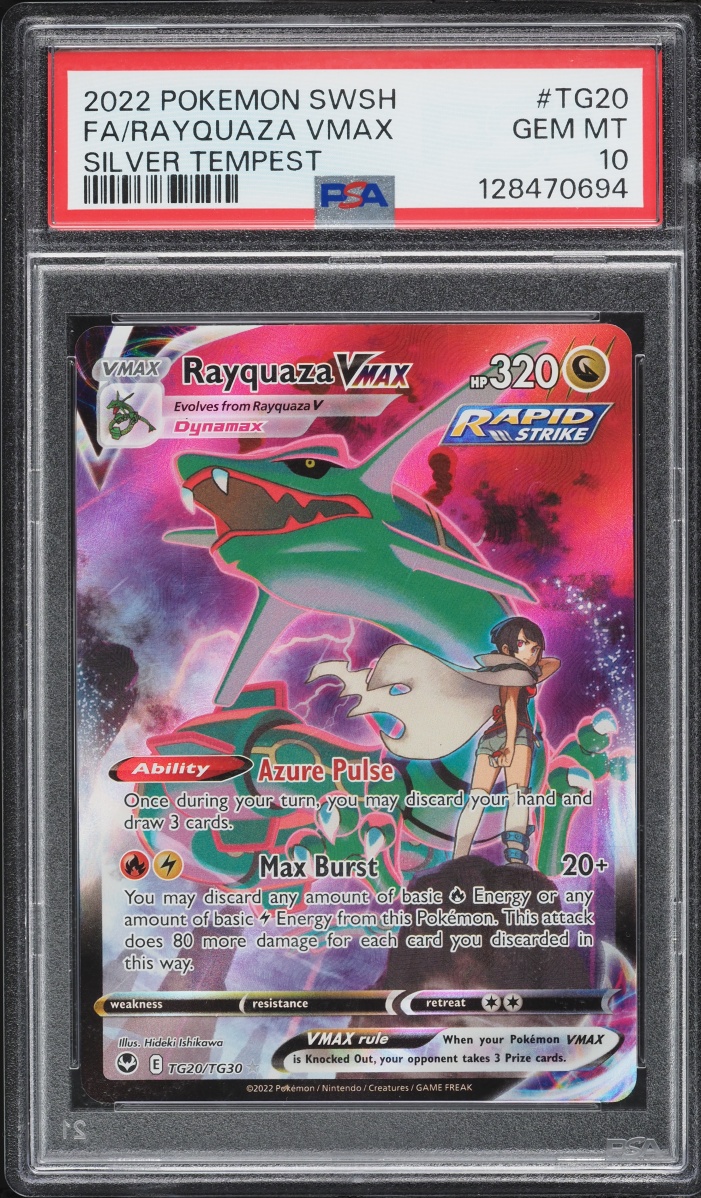 2022 Pokemon Sword & Shield Silver Tempest CHR Rayquaza VMAX #TG20 PSA 10 GEM MINT