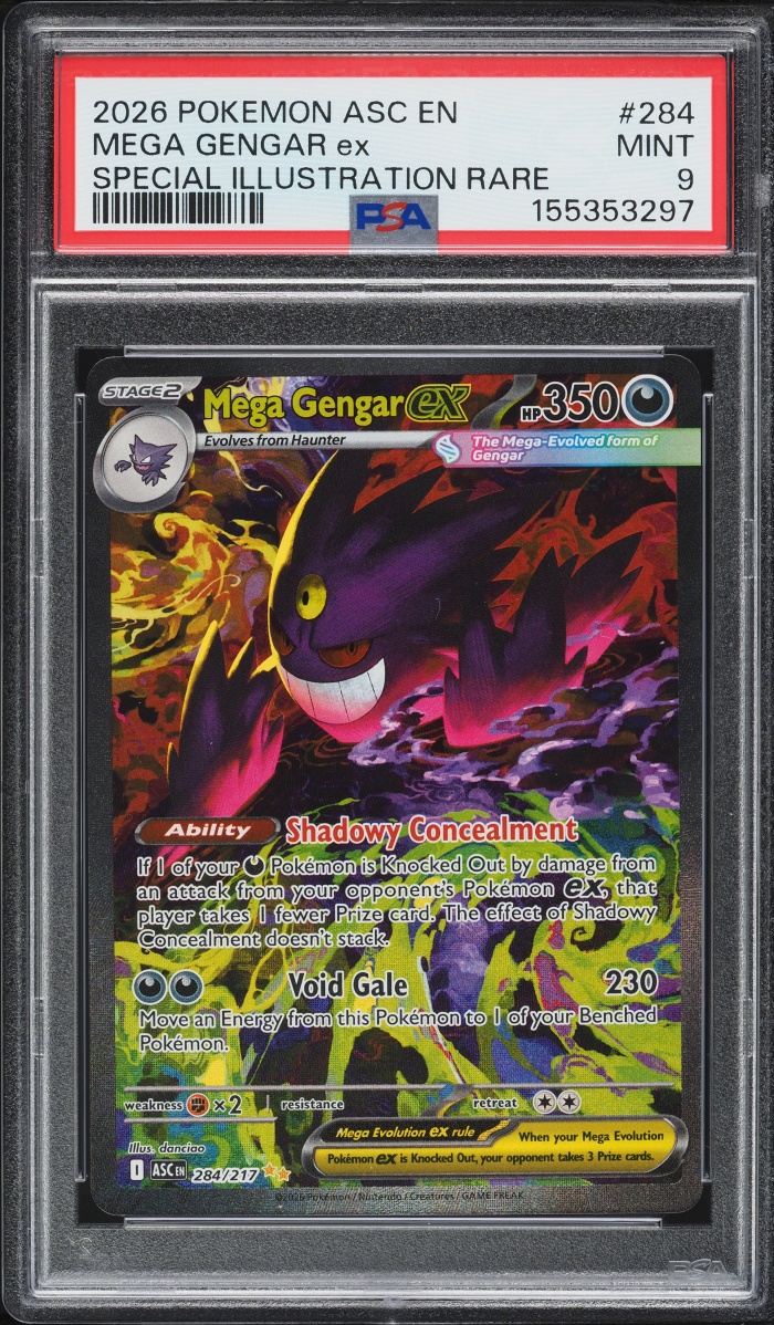 2026 Pokemon Mega Evolution Ascended Heroes SIR Mega Gengar ex #284 PSA 9 MINT