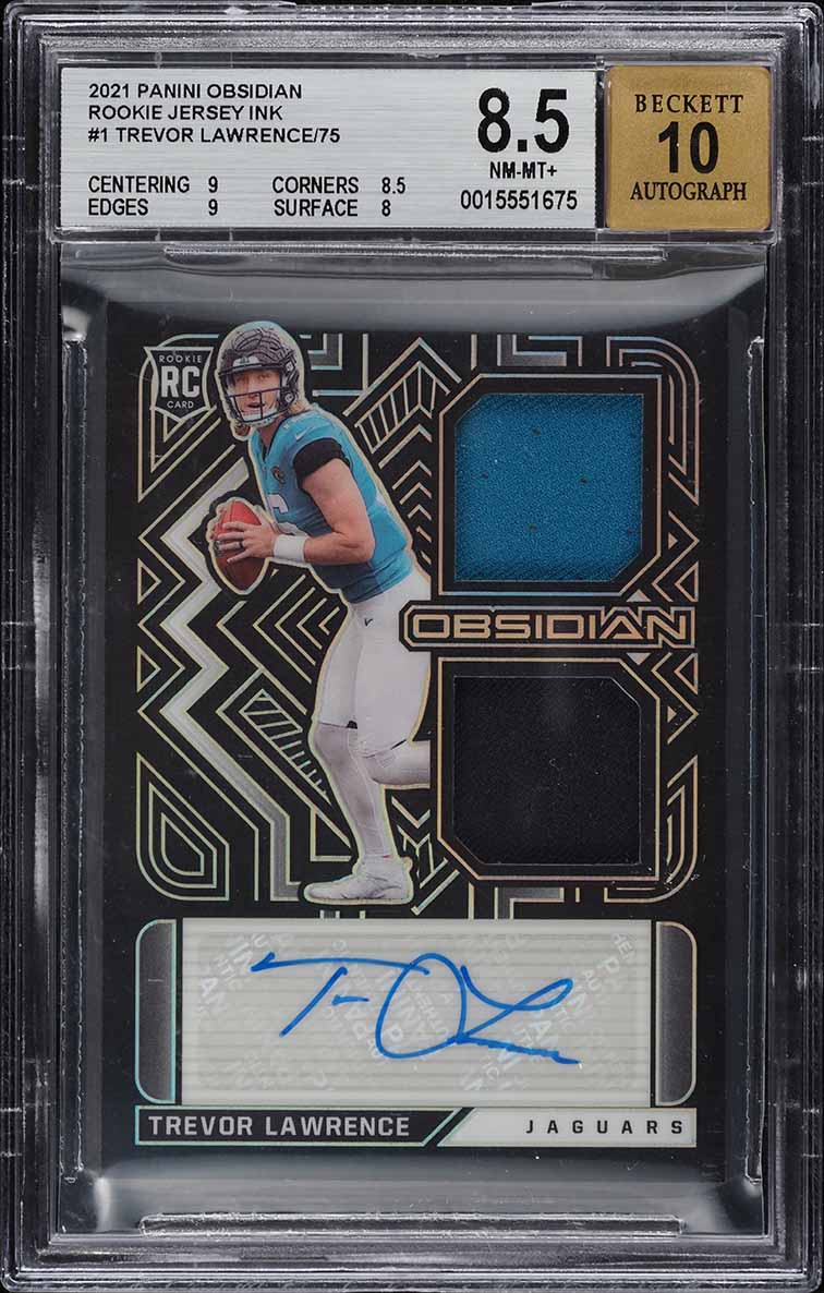 2021 Panini Obsidian Jersey Ink Trevor Lawrence ROOKIE PATCH AUTO