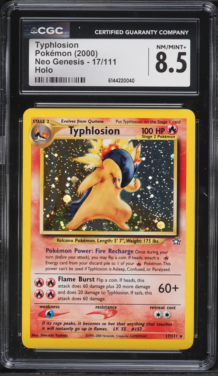2000 Pokemon Neo Genesis Holo Typhlosion #17 CGC 8.5 NM-MT+
