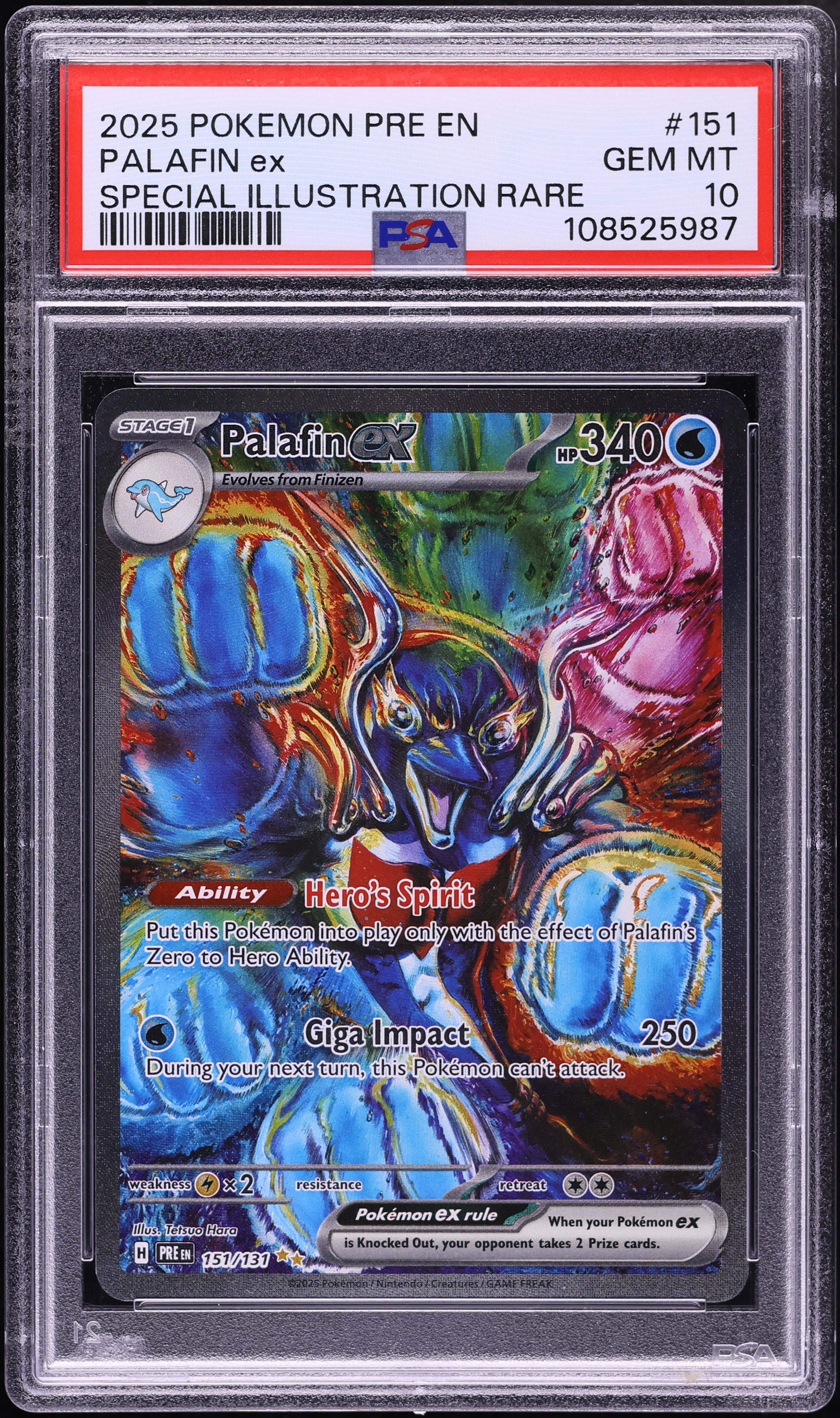 2025 Pokemon Scarlet & Violet Prismatic Evolutions SIR Palafin EX #151 PSA 10 GEM MINT