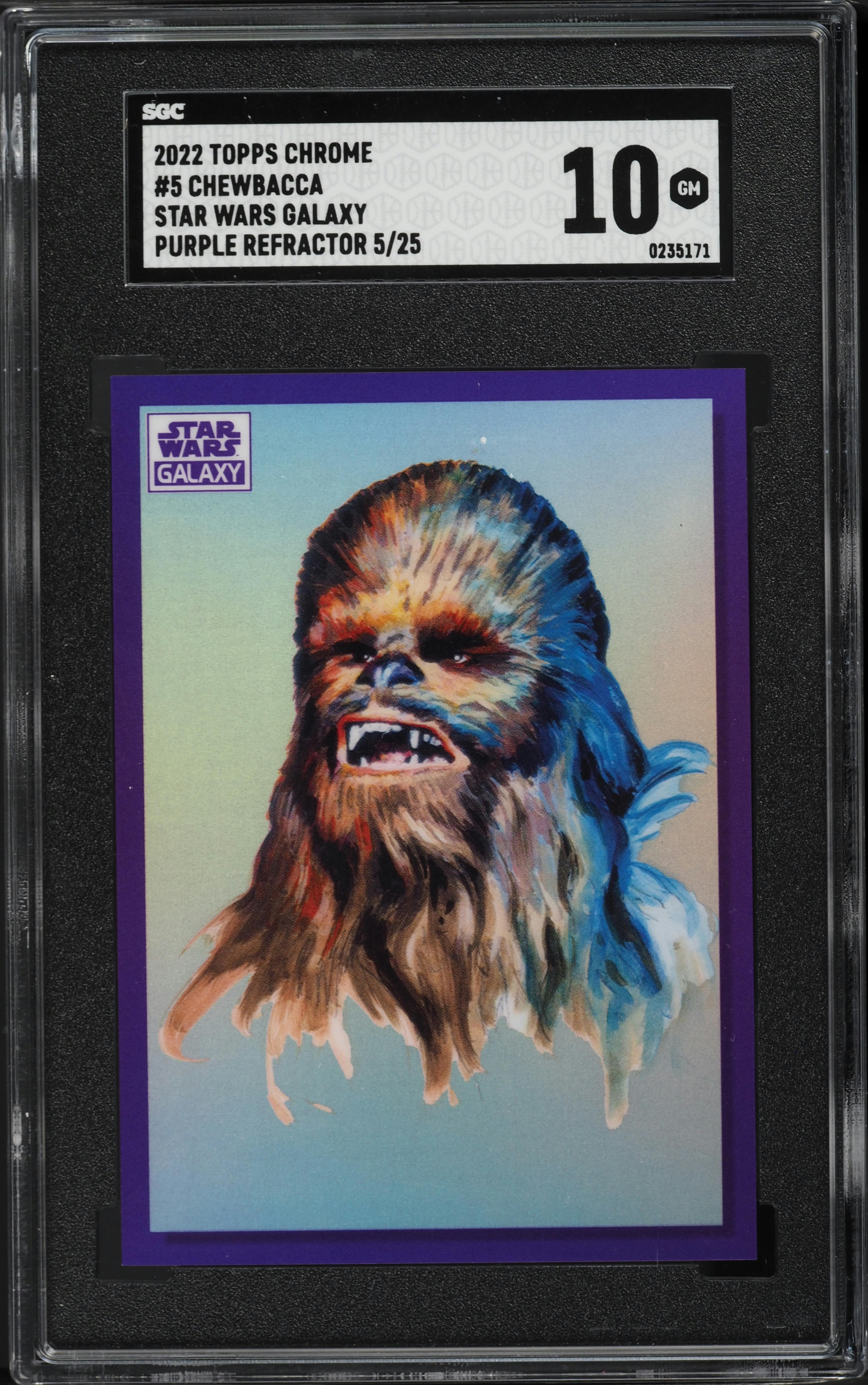 2022 Topps Chrome Star Wars Galaxy Wave Refractor Chewbacca /99 #5